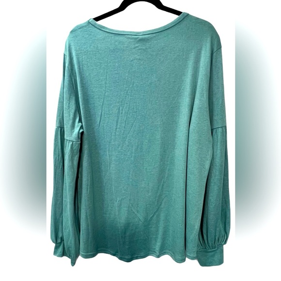 NWT Balloon Sleeve Tunic, Size XL, Turquoise - Picture 5 of 5
